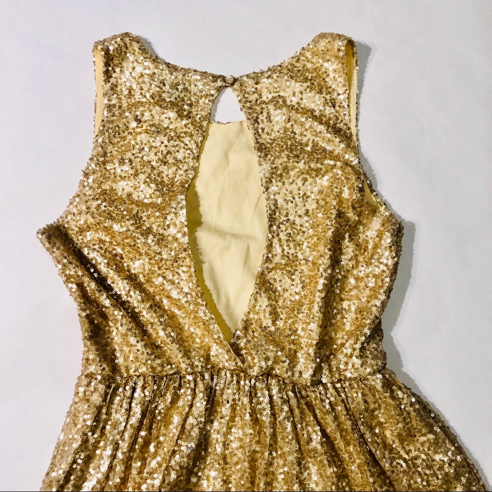 NWT Better Be Gold Sequined Party Dress - Picture 4 of 6